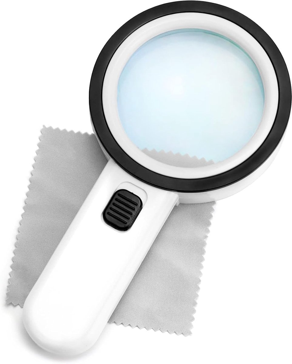 30-voudige handloep met 12 ledlampen en optische glazen lens voor lezen, sieraden en inspectie - ShopVlot