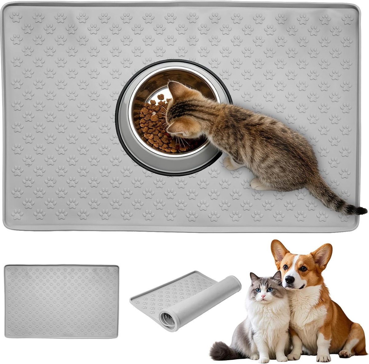 Dog Feeding Mat for Dogs, Dog Feeding Mat, Silicone Pad, Dog Bowl, Cat Mat, Waterproof Non-Slip Feeder for Dogs and - ShopVlot