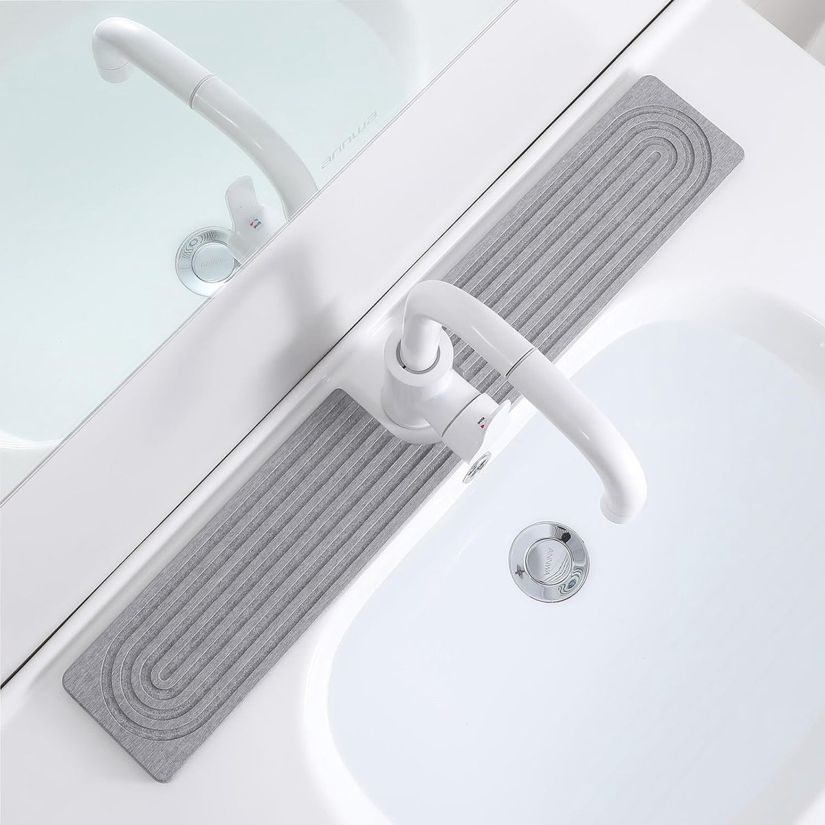 Faucet Mat, Sink Pebble Mat, Kitchen Sink, Absorbent U Shape, Quick Dry, Splash Waterproof, Reusable, Absorbent Mats - ShopVlot