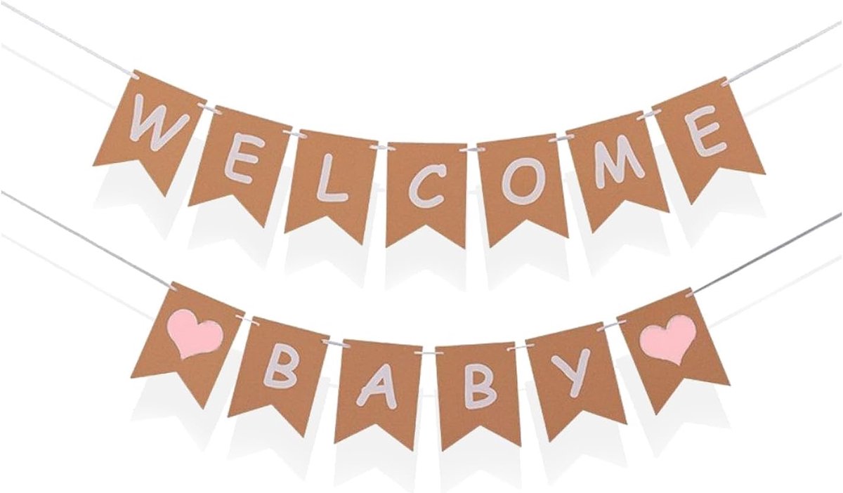 Welkom thuis baby shower decoratie - schattige garland - voor babyshower of kinderkamer - eenvoudig op te hangen - ShopVlot