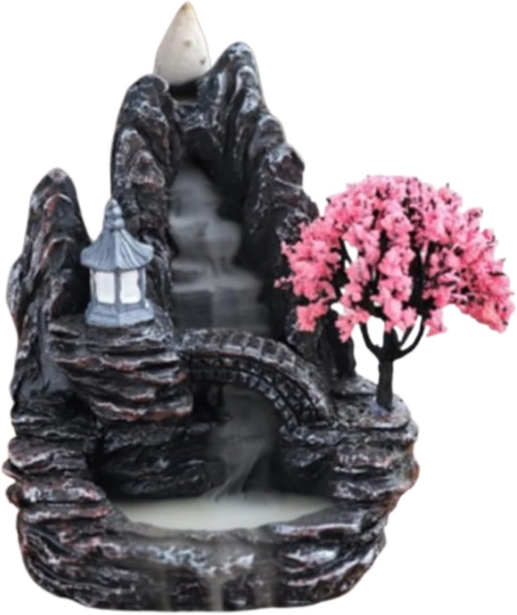 Waterfall backflow wierookbrander - berglandschap - resin houder - voor aromatherapie - ShopVlot