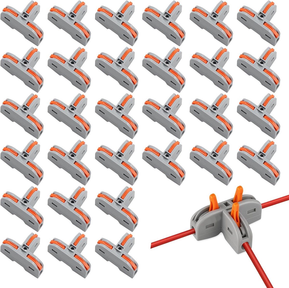 Kabelklemmen 30 stuks - 0,08 - 2,5 m² - waterdicht - eenvoudige bekabeling zonder gereedschap - ShopVlot