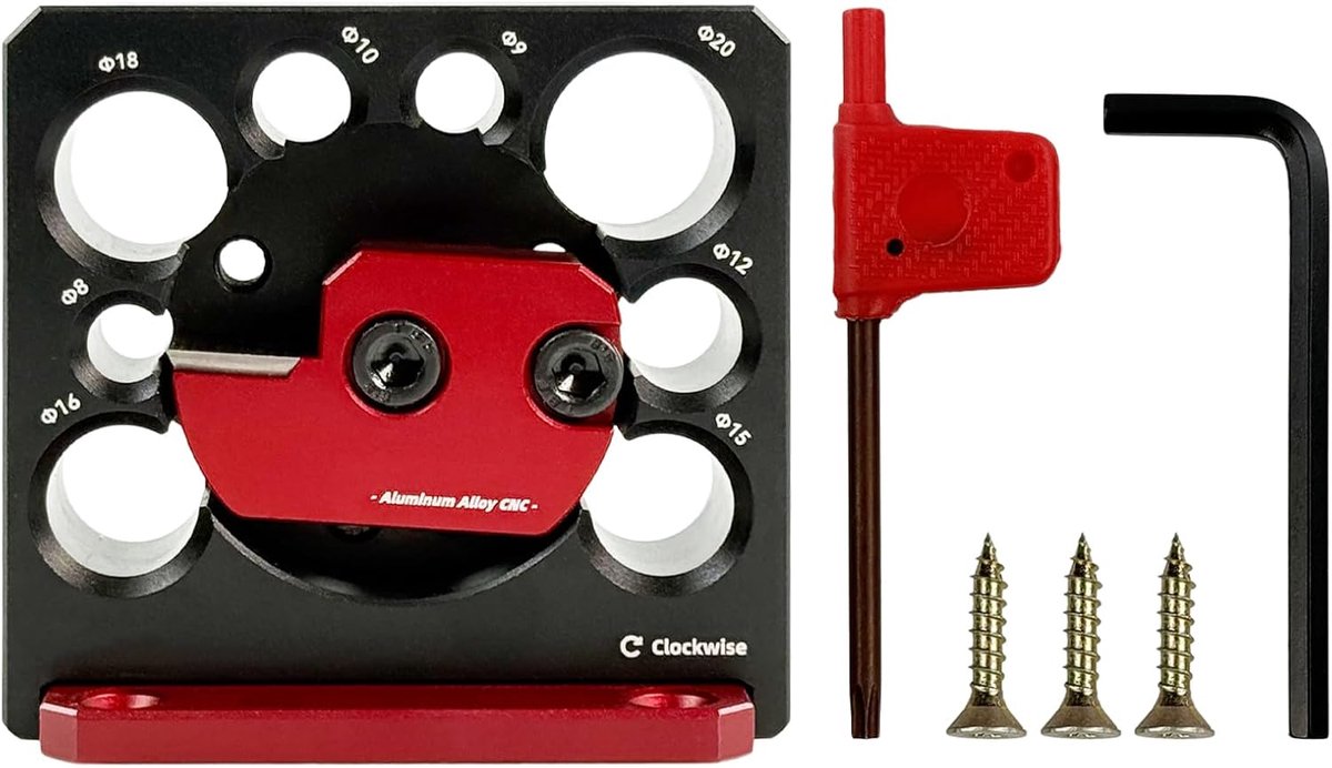 Dowel Maker 8 gaten 8-20 mm - Aluminium Dowel Maker Jig - Voor zachte en harde houtsoorten - ShopVlot
