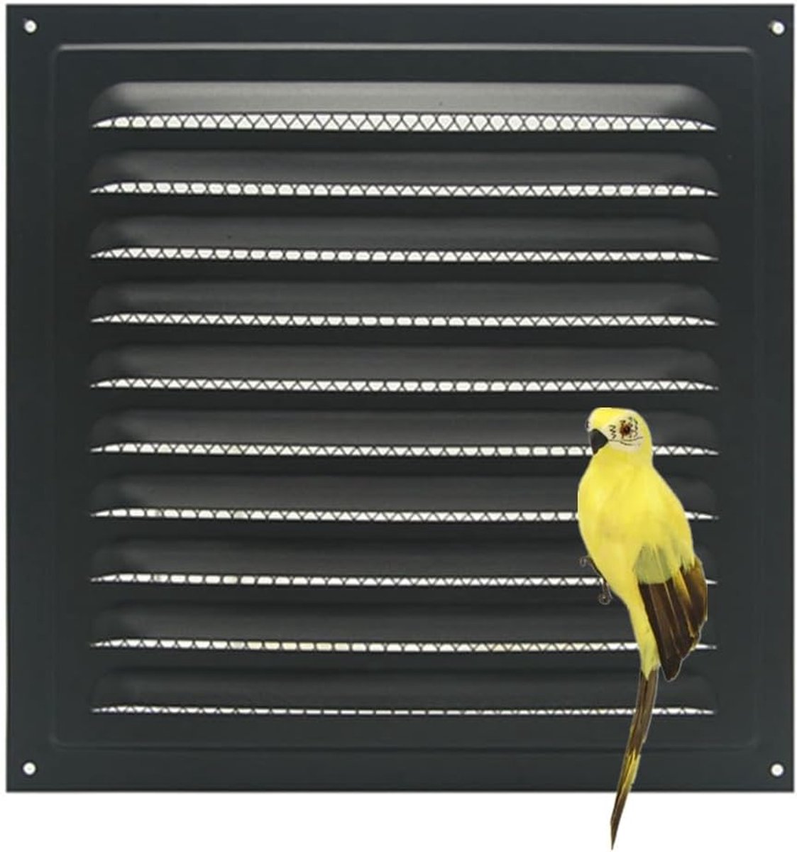 Ventilatierooster vierkant 20x20cm - zwart - van gegalvaniseerd ijzer - voor efficiënte ventilatie - ShopVlot