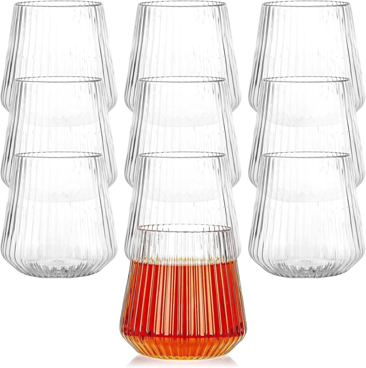 Set of 10 Plastic Wine Glasses, 400 ml Water Glasses, BPA Free, White Wine Glasses, Drinking Glasses for Home - ShopVlot