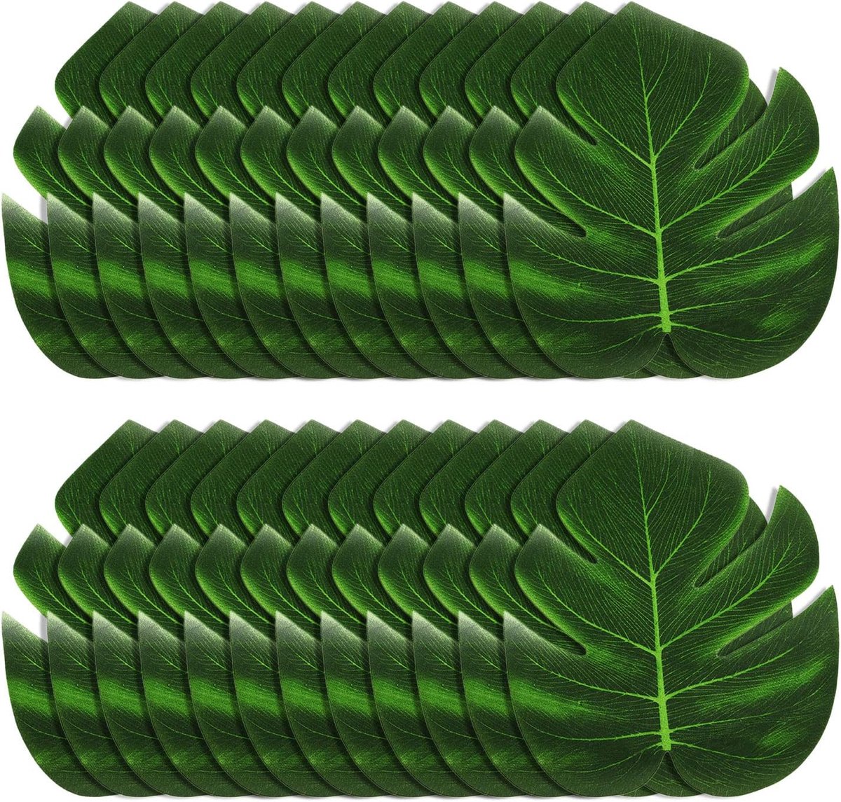 24pcs Artificial Palm Leaves Artificial Tropical Leaves Fake Palm Leaves Fake Monstera Leaves for Hawaiian Party - ShopVlot