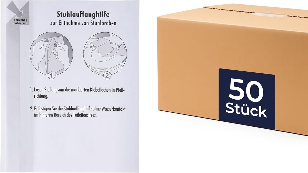 HaseMed Stoelmonsterverzamelaar, 50 stuks, wegwerpstoelvangers met plakstrips voor toilet, hygiënische, schone - ShopVlot