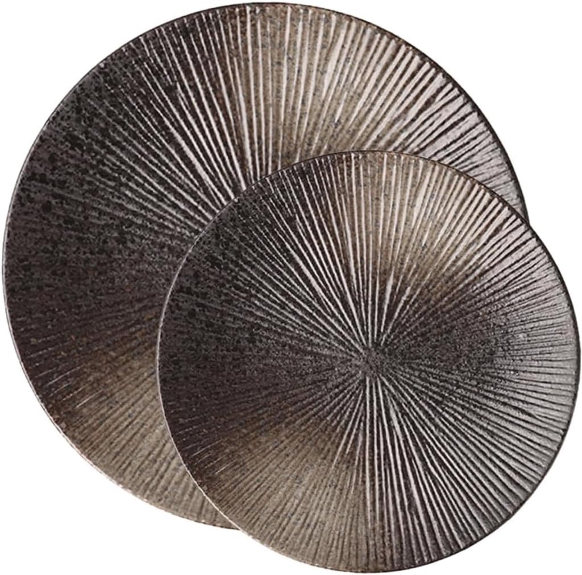 Keramiek Creatieve Ronde Vintage Westerse Plaat Gestreepte Plaat Home Hotel Plaat Opslag Steak Salade Plaat - ShopVlot