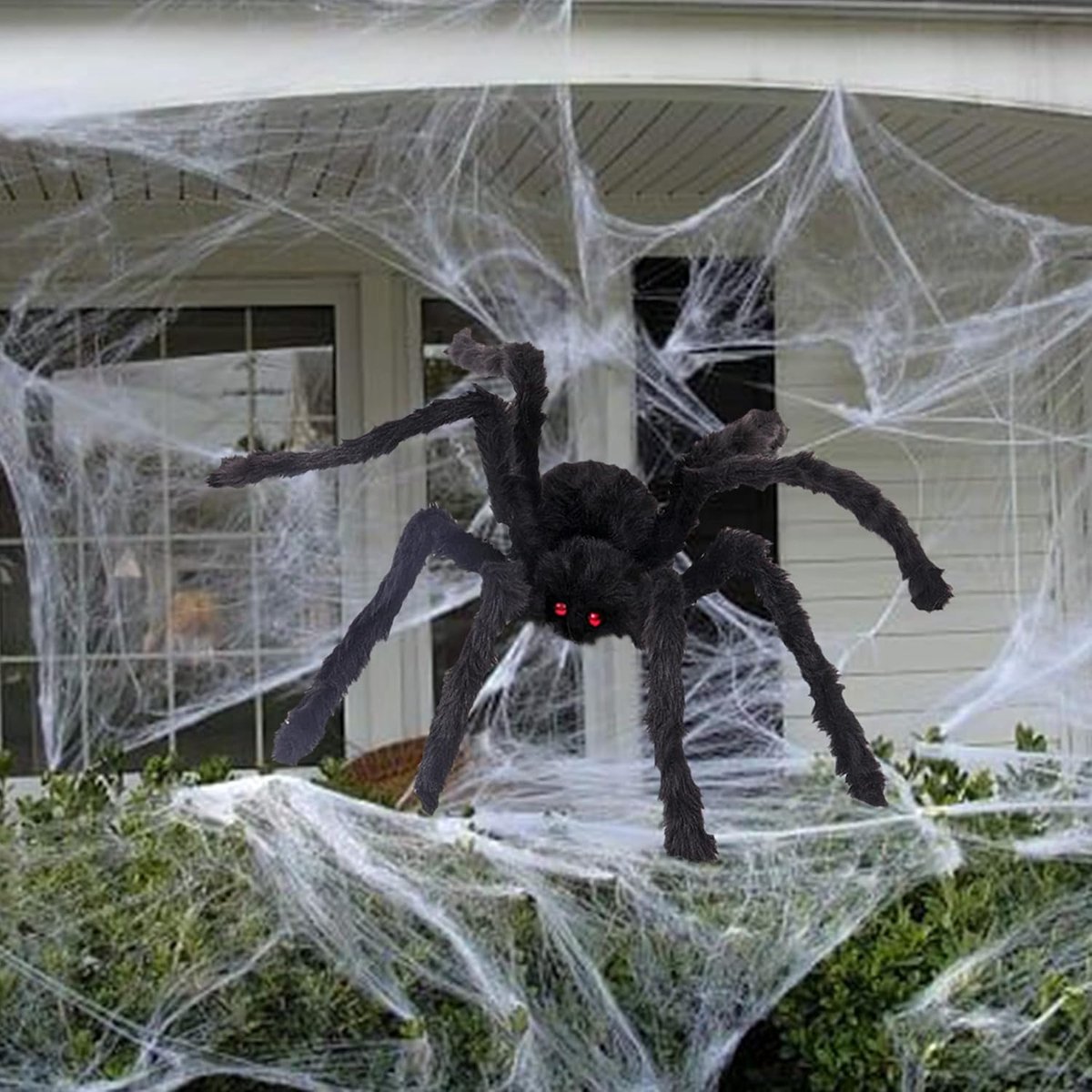 Funnlot Halloween Giant Spider 150cm,Halloween Fake Scary Furry Spider Halloween Decorations Indoor and Outdoor Home - ShopVlot