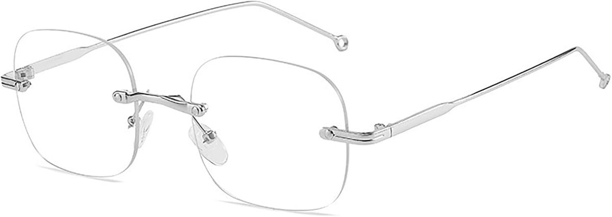 Frameless Eyeglasses Frames Fashion Glasses Unisex Without Prescription Clear Lenses Fake Glasses for Men and Women - ShopVlot