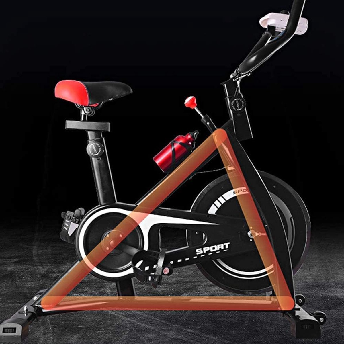 AWANG Indoor Exercise Bikes Spinning Bike, Stationary Fitness Bike, 6 Function Monitor, with Heart Rate Monitor - ShopVlot