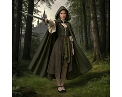 Renaissance Cape with Hood, Medieval Clothing for Men, Witch Coat with Hood - ShopVlot