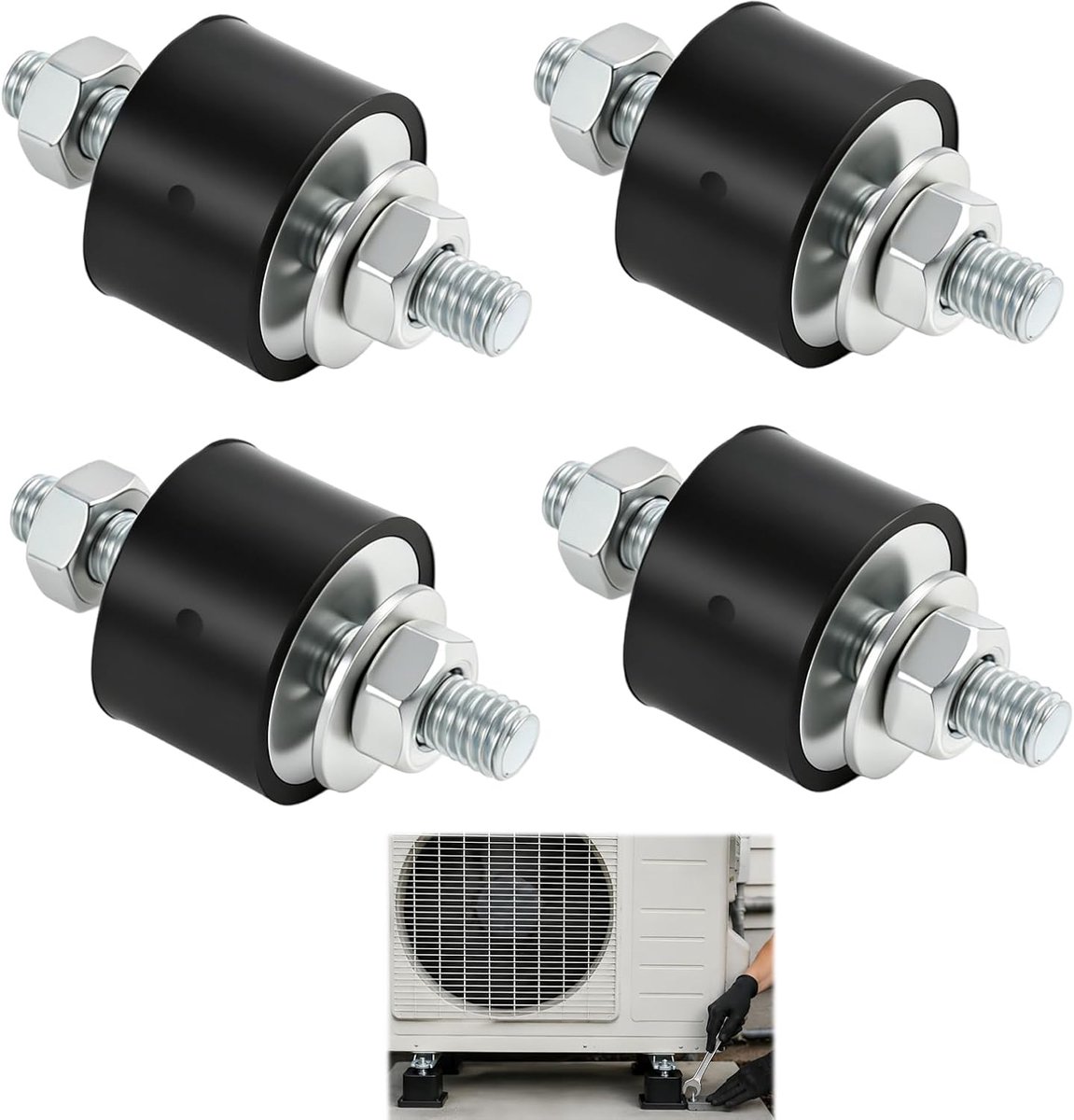 4 stuks Silentbloc M8 anti-vibratieblok, universele rubberen demperblok, ruisonderdrukking en bescherming voor - ShopVlot