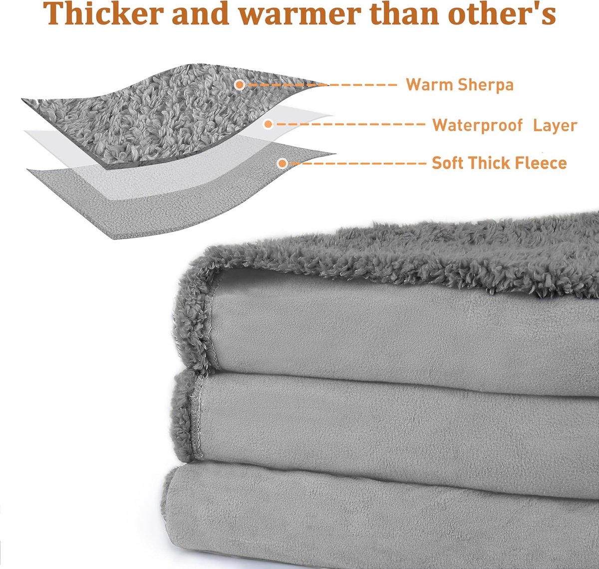 Kritter Planet Waterproof Dog Blanket, Urine Proof Pet Blanket for Sofa Bed Puppies Cats Fleece Sherpa Bedspread Car - ShopVlot