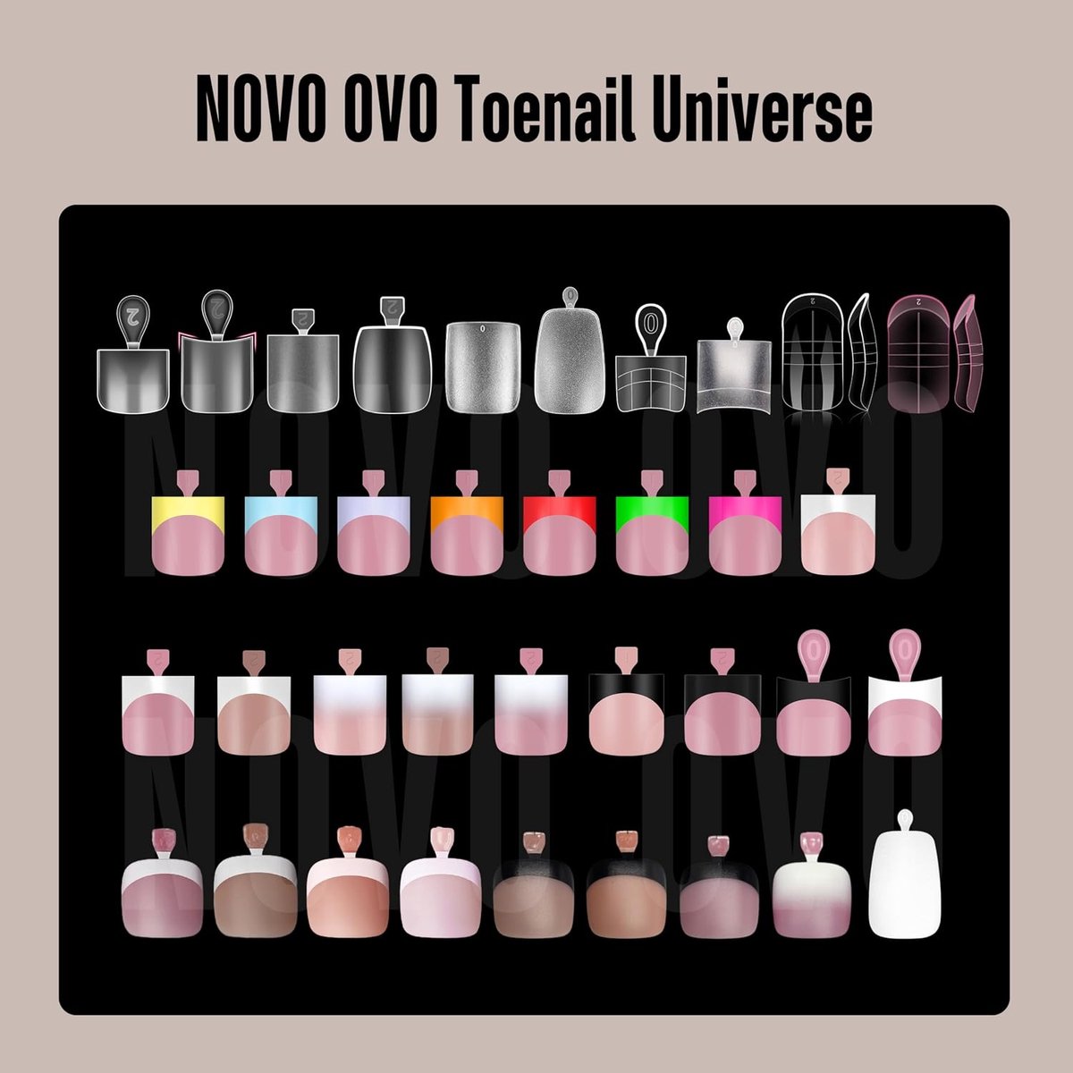 NOVO OVO Halloween Black French Tip Toe Nail Tips Press,BABY PINK Sharp Square Pre-designed Soft Gel False Toenail - ShopVlot — cadeau in Cadeau-ideeën - foto 2