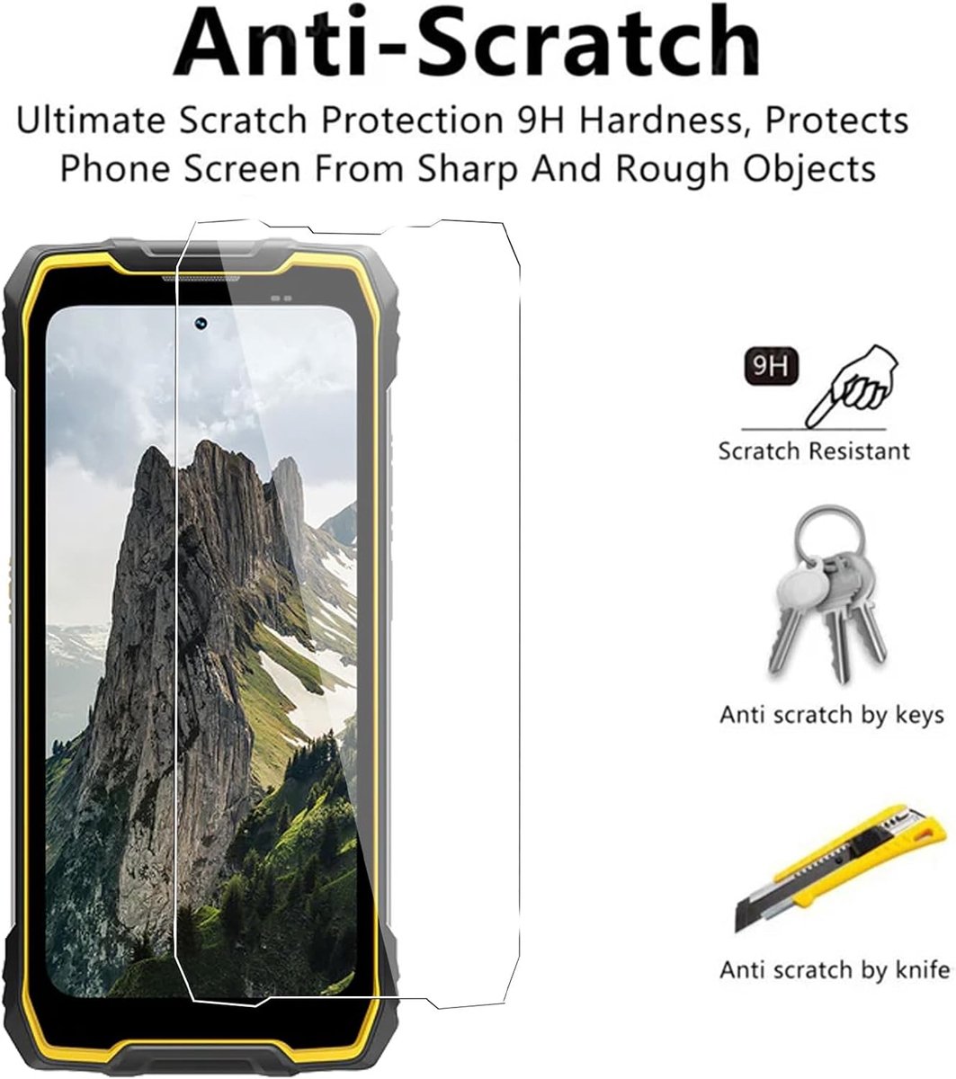 KUSINHOKA Displaybeschermfolie voor Blackview Rock 2 Pro, 2 stuks, hardheidsgraad 9H gehard glas, anti-kras, HD - ShopVlot