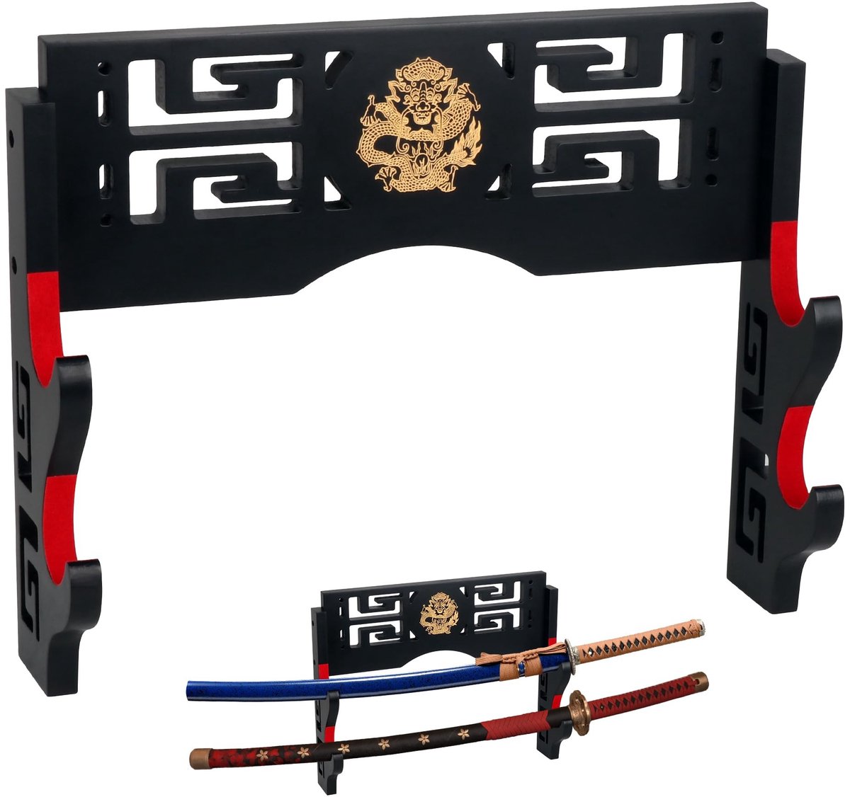 Solidchoice - 2-Piece Katana Holder met Druppelpatroon voor Muurmontage