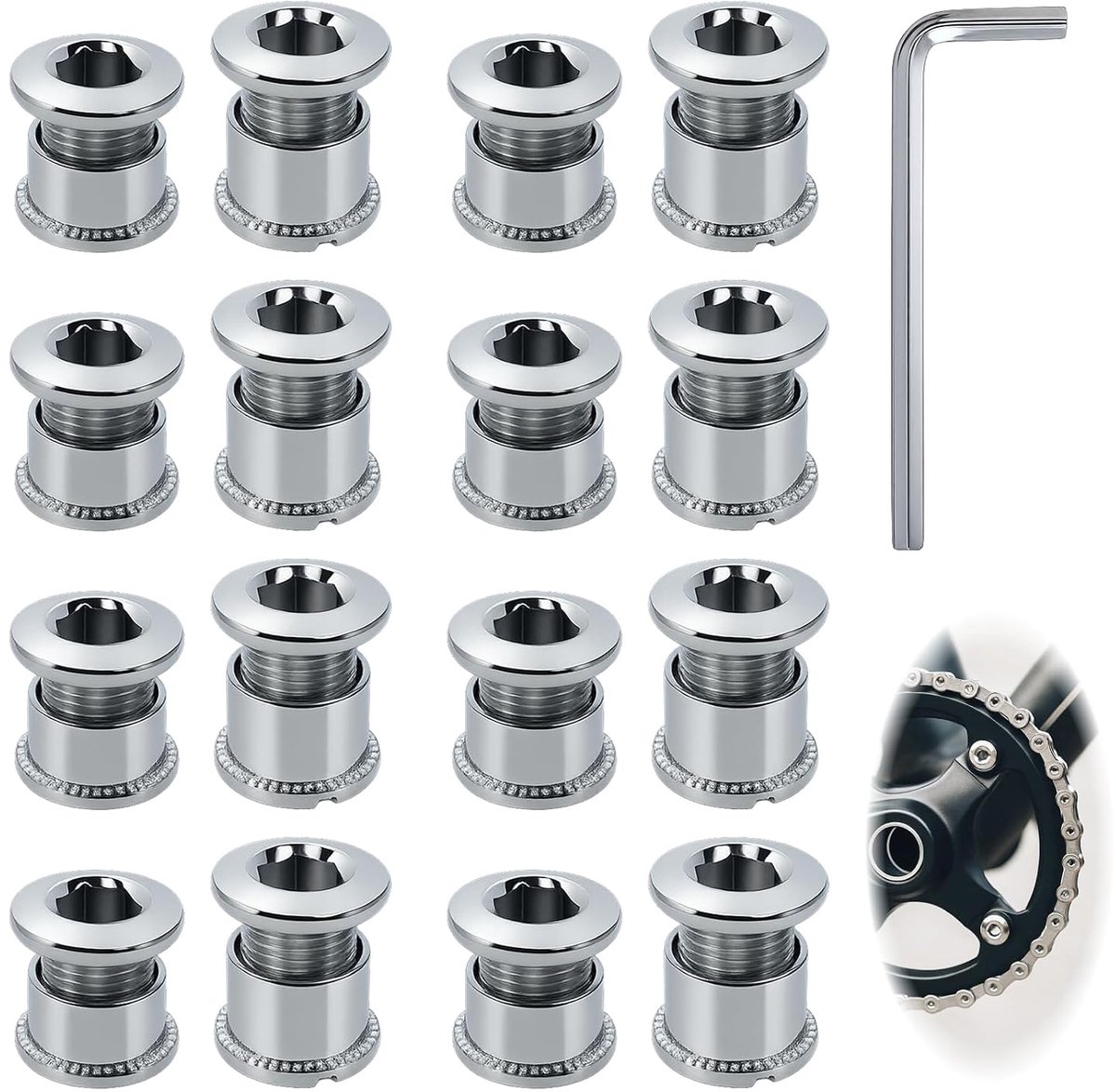 Chainring bouten set 17-delig - staal - corrosiebestendig - eenvoudig te installeren - ShopVlot