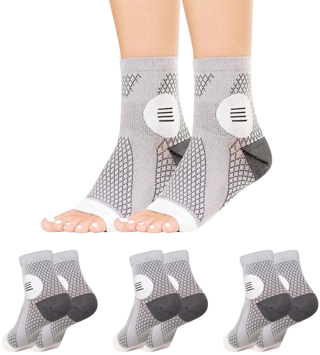 Solidchoice - Set van 3 Orthopedische Ankelsokken voor Sport en Activiteiten