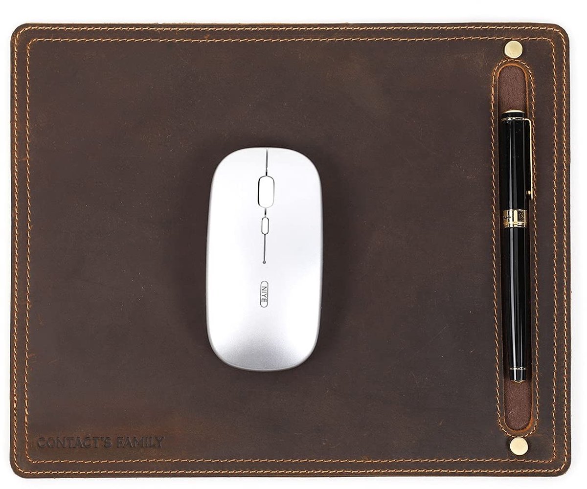 Solidchoice - Echte Leren Muismat met Penhouder voor Thuis en Kantoor