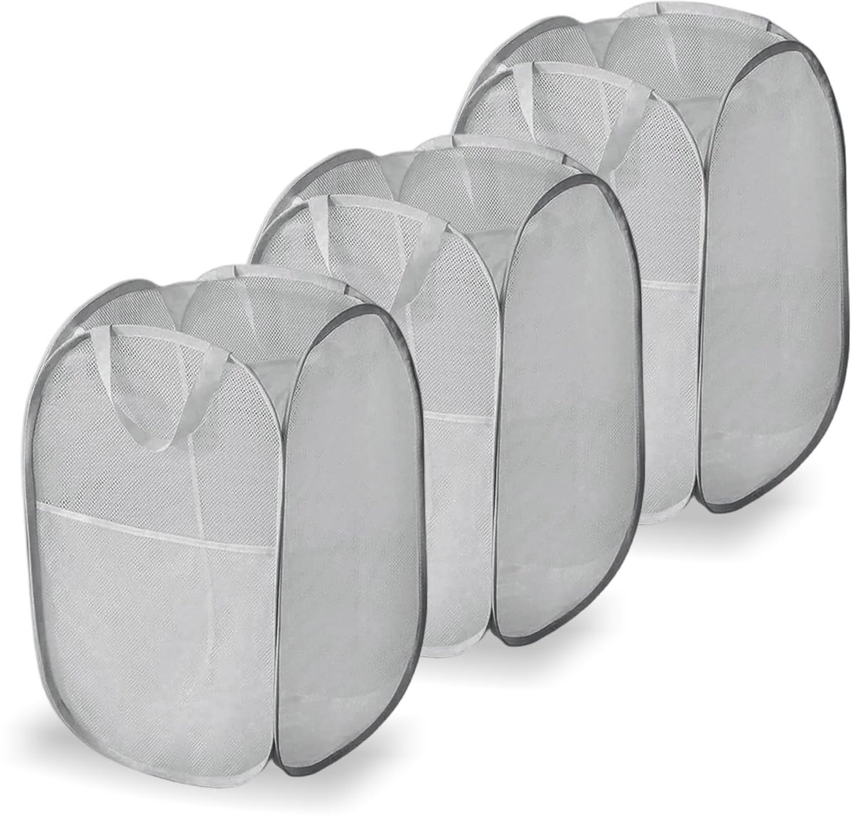 Solidchoice - Set van 3 Vouwbare Wasmanden voor Thuisgebruik