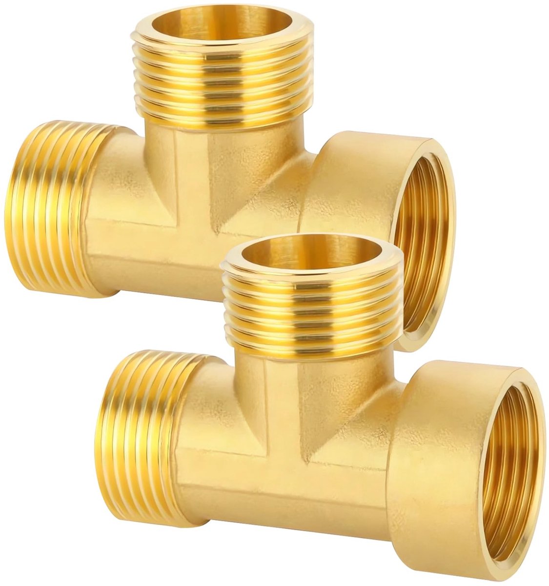 Solidchoice - Set van 2 Messing T-stukken 1 inch voor Wateraansluiting