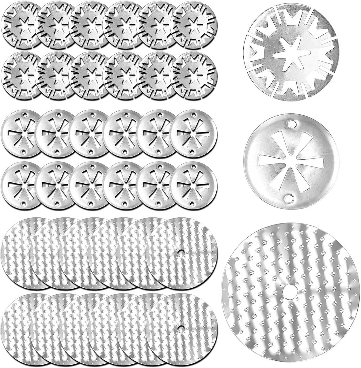 Hittebeschermingsplaten reparatieset 36 stuks - 30 mm klemschijven - 52 mm reparatieplaten - ShopVlot