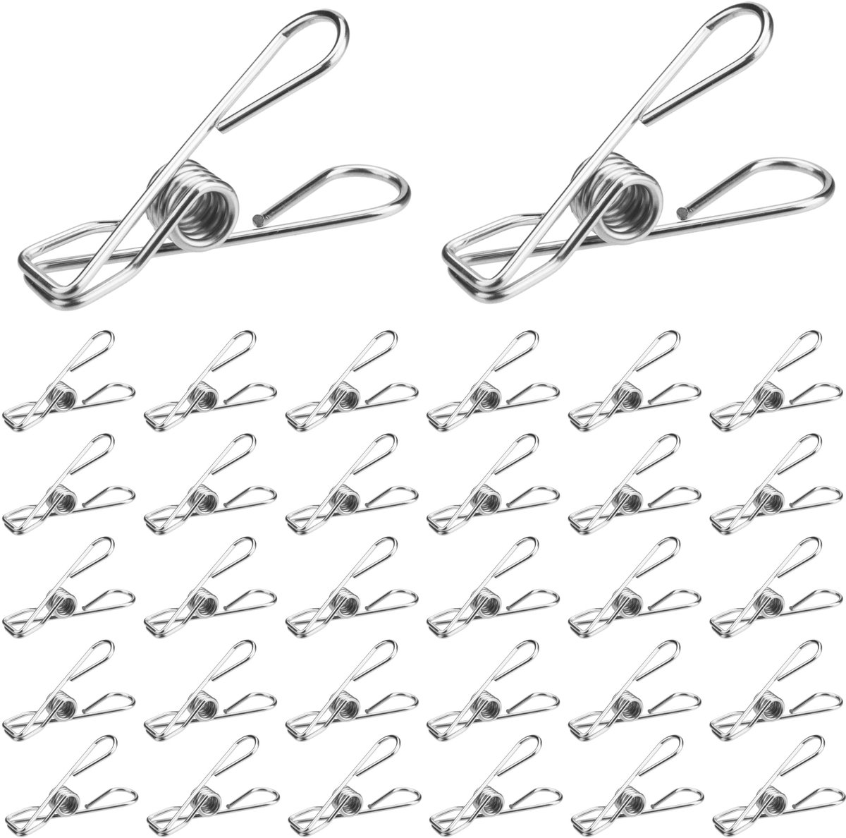 Solidchoice - 60 Stuks RVS Wasknijpers voor Kleding en Handdoeken