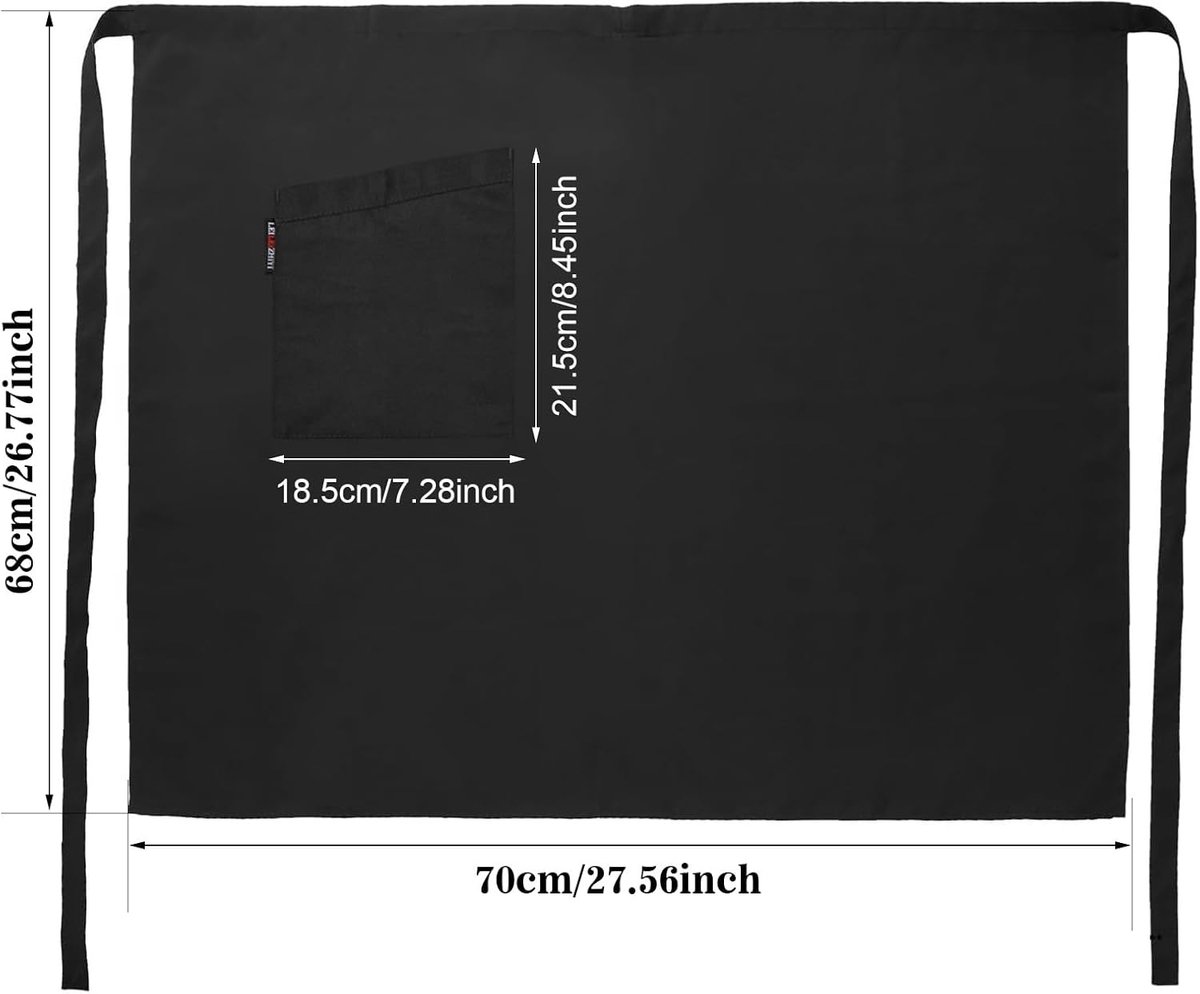 Schort Serveuse Vrouwen - 2 Stuks Verstelbare Schorten - Zwart Waterdicht - Perfect voor Bistro en Restaurant - ShopVlot