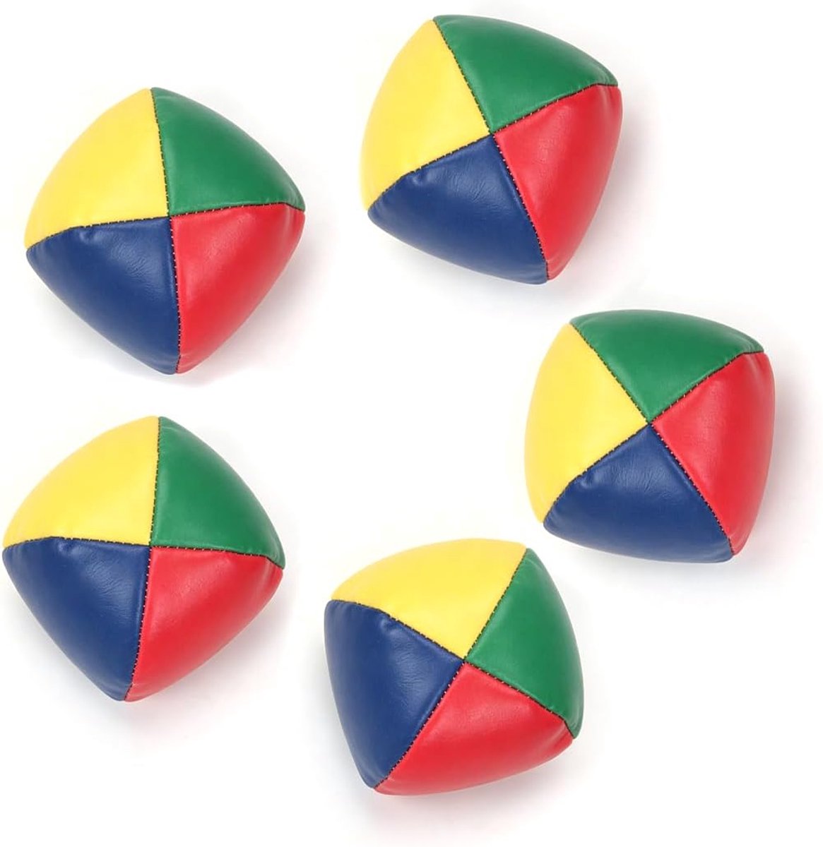 Jonglierballenset 5-delig - zacht PU-leer - duurzaam en stevig - voor kinderen en volwassenen - ShopVlot