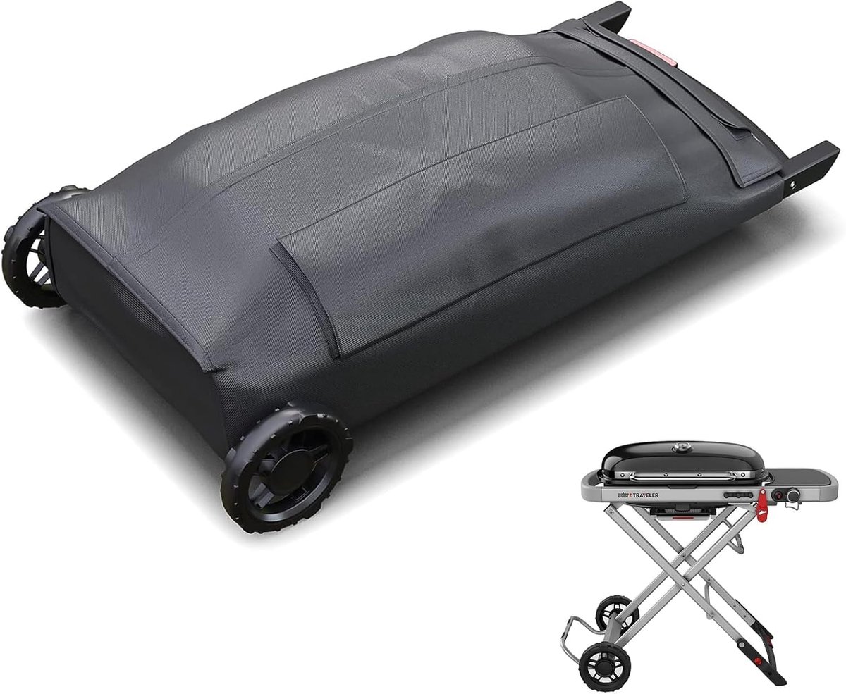 Grill cover voor Weber Traveler 9010001 - Heavy duty waterdicht 600D - Bescherming tegen weer en vuil - ShopVlot