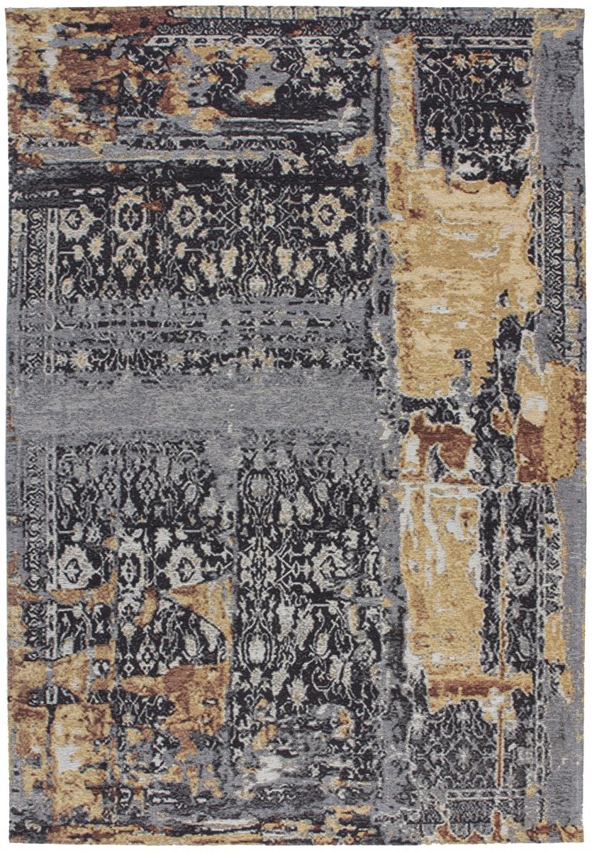 Padiro laagpolig vloerkleed 115 x 170 cm - blauw - oosters vintage patroon - geschikt voor vloerverwarming - van polyester en katoen