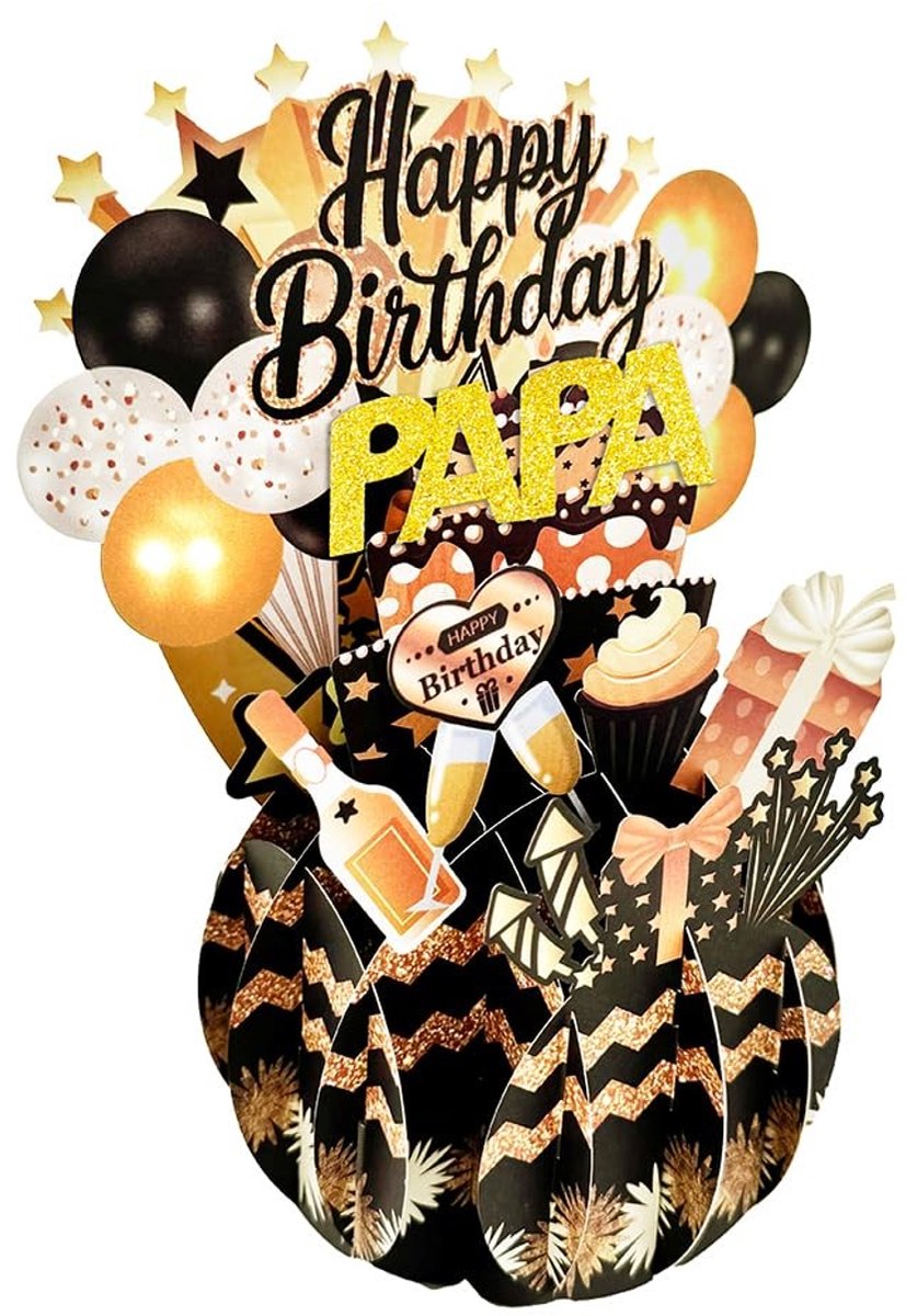 Solidchoice - Happy Birthday Pop-Up Kaart voor Vader