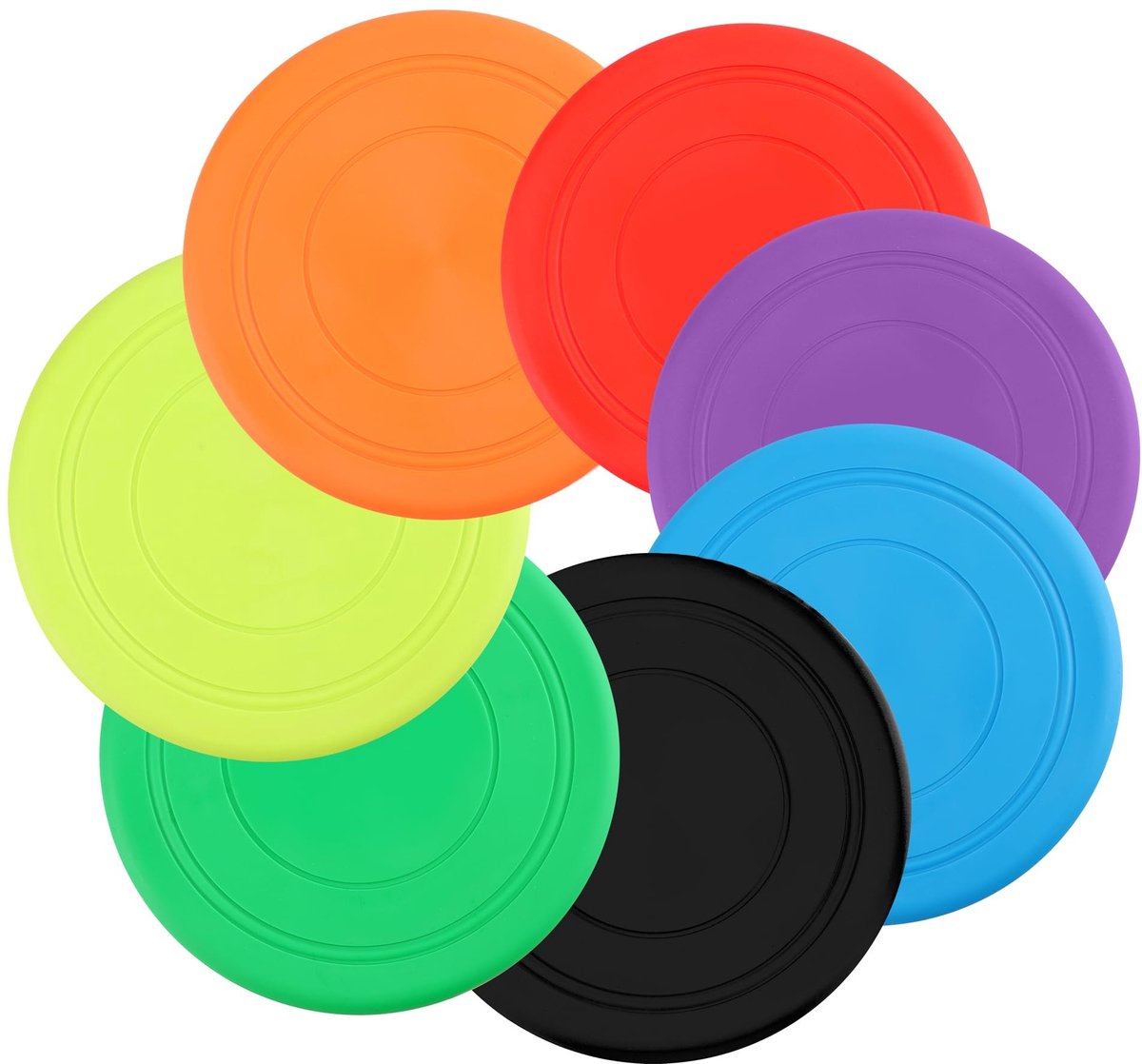 Solidchoice - Set van 7 Hond Frisbees van Rubber voor Training en Spel
