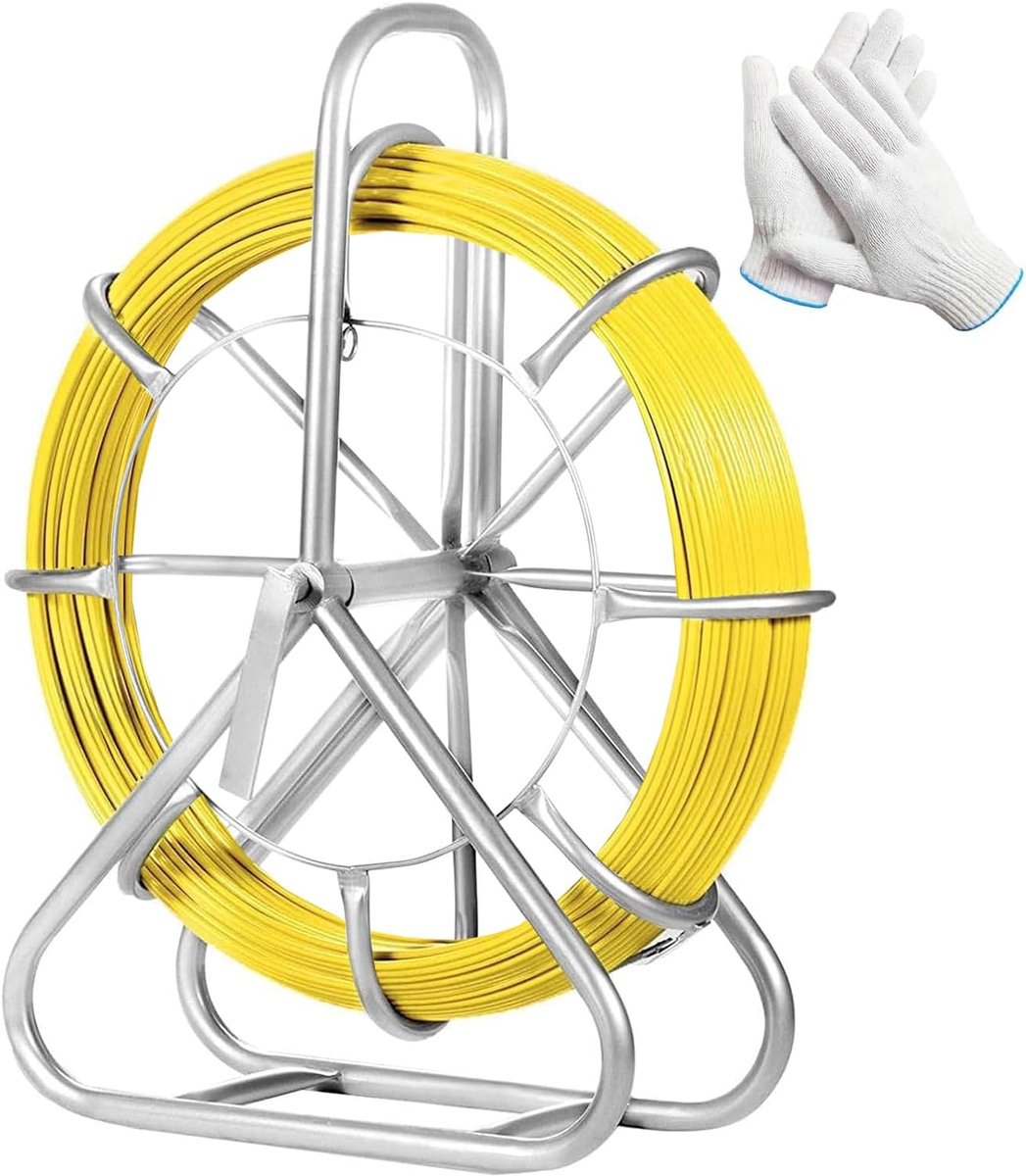 Kabelgoot hengel 6mm*130cm - glasvezel met stalen standaard - niet-conductief - ideaal voor elektrische leidingen - ShopVlot