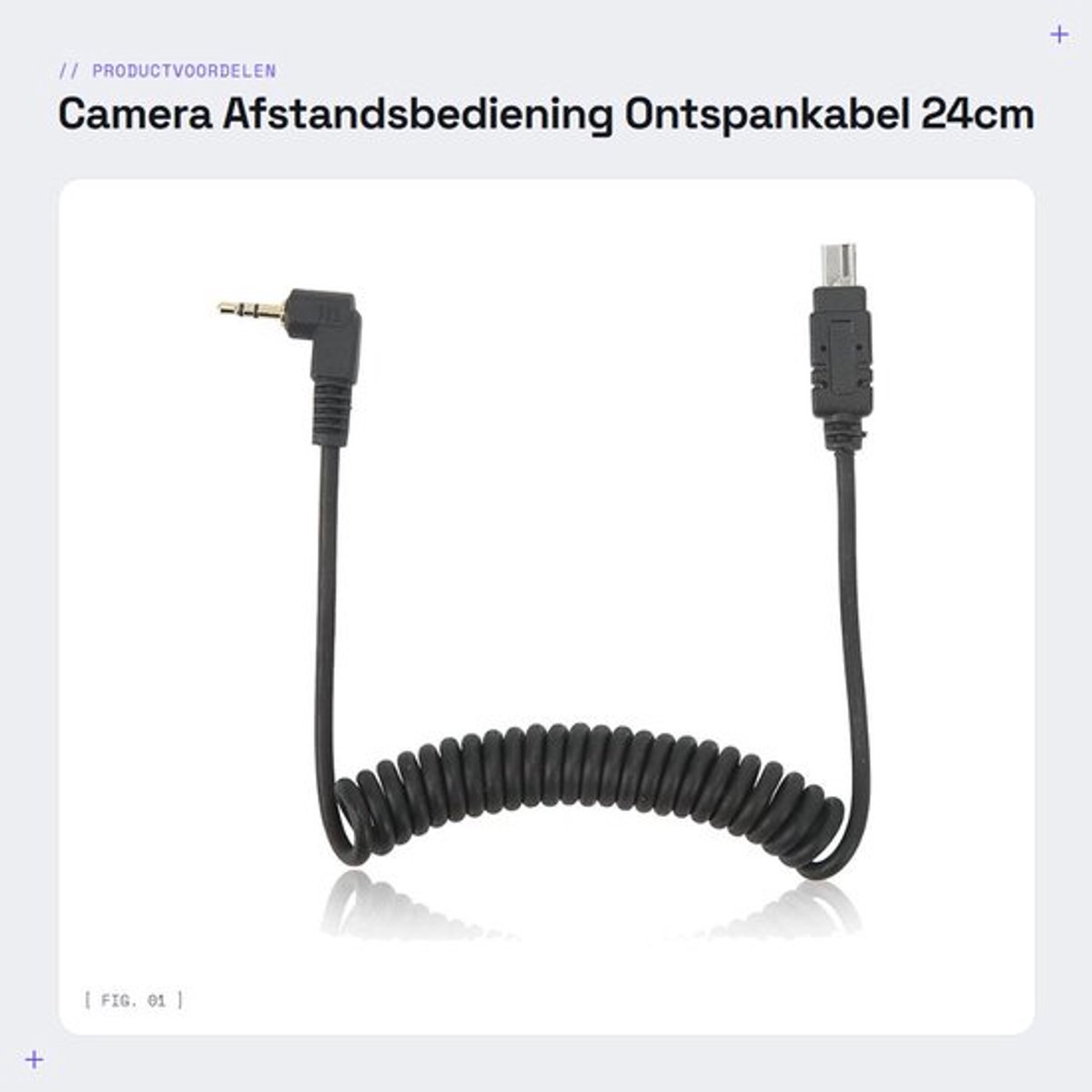 Afstandsbediening Camera Ontspankabel - 2,5mm N3 - Geschikt voor D7200/D7000/D5100/D5000 - Lengte 24cm/100cm - Kunststof/Legering - Lichtgewicht 16g