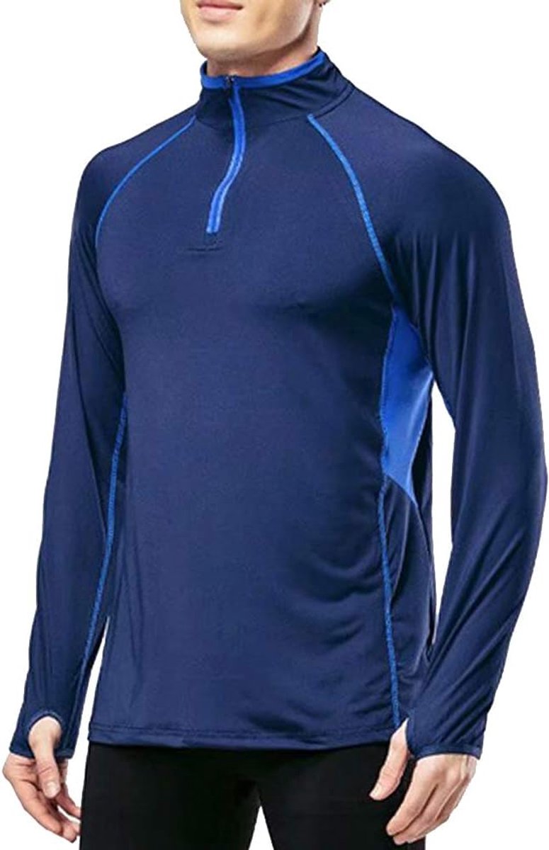 Heren sport kwart ritssluiting - lange mouwen - ademend materiaal - ideaal voor training - ShopVlot