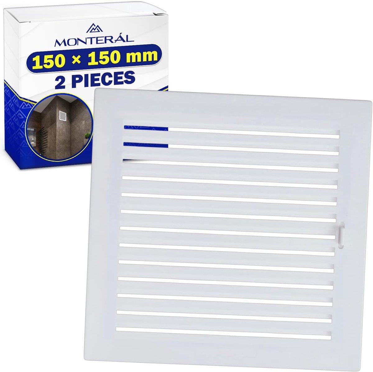 Ventilatieroosters 150 x 150 mm - witte kunststof - verstelbaar mechanisme - optimale luchtcirculatie - ShopVlot