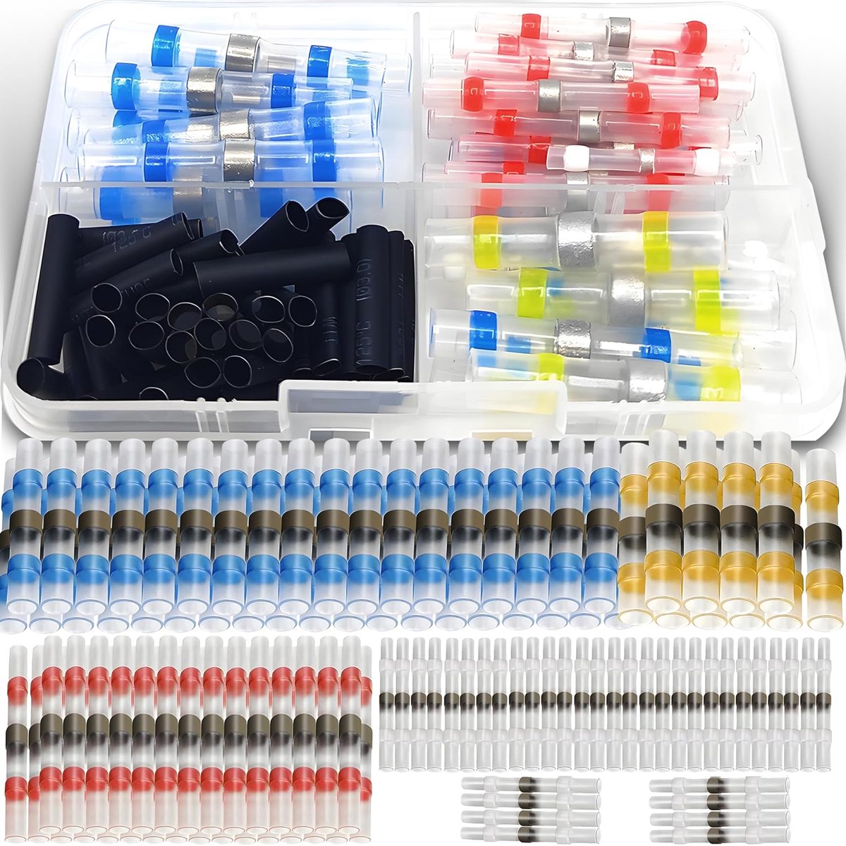 Solder Connector Set 100 Stuk - Waterdicht - Geïsoleerd - Voor betrouwbare elektrische verbindingen - ShopVlot