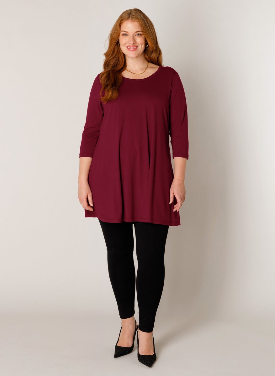 BASE LEVEL CURVY Aria Tuniek - Wine Red - maat 4(54/56)