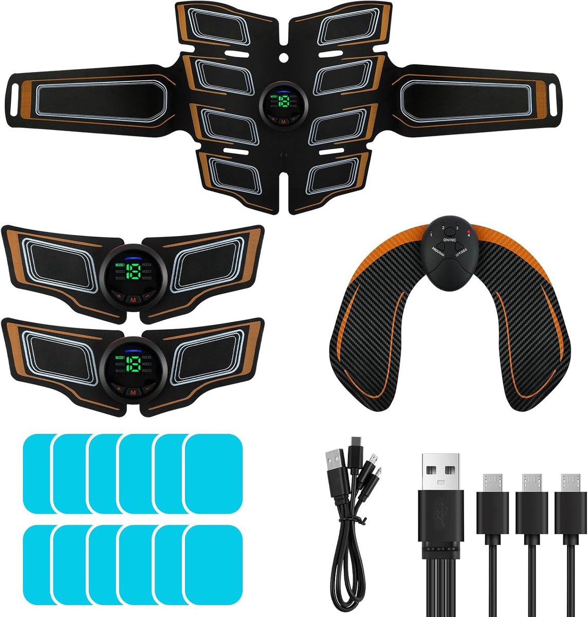 Spierstimulator - 6 Trainingsmodi - 18 Intensiteitsniveaus - Geschikt voor Abs/Armen/Benen/Billen - ShopVlot