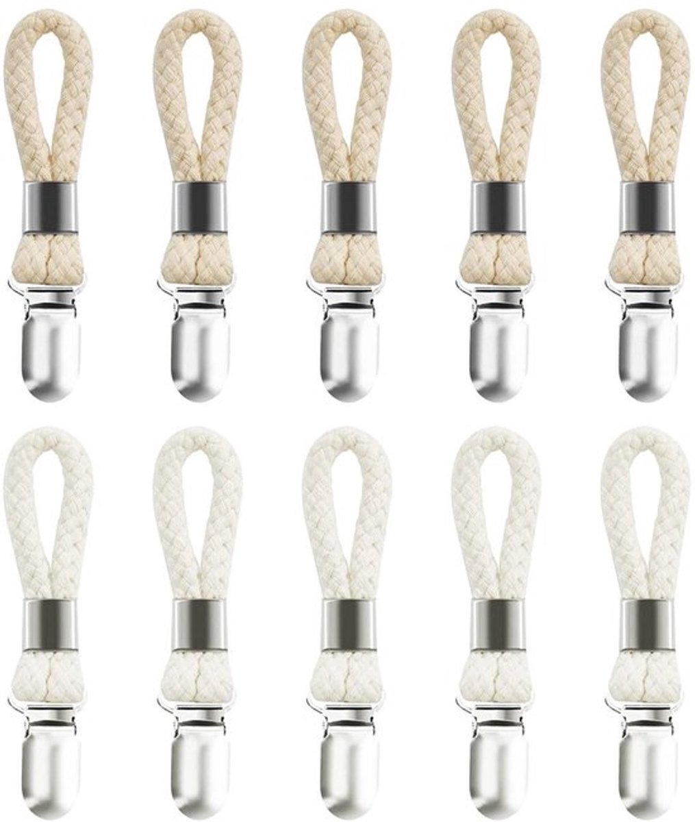 Handdoekclip 10 Stuks - Roestvrij Staal - Anti-roest - Badkamer/Keuken - Eenvoudig/Modern - 13 x 2,5 x 1 cm - Handdoekhanger