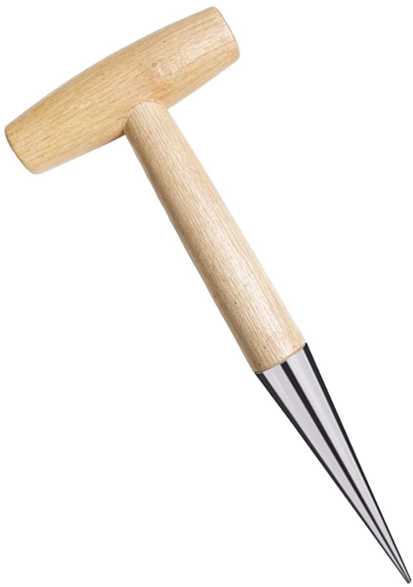 Tuinhulp Steel Tip Bulb Box 28cm - Roestvrijstaal - Stevige houten handgreep - Ideaal voor het planten van bollen - ShopVlot