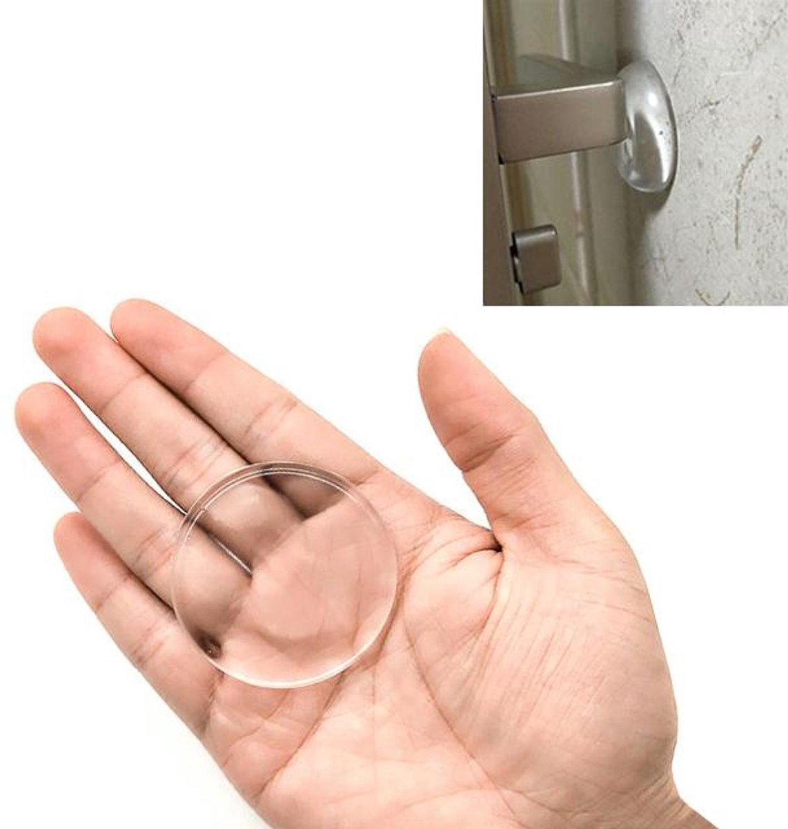 Deurstopper Geschikt voor wandbescherming - zelfklevende transparante beschermpads - 6 stuks