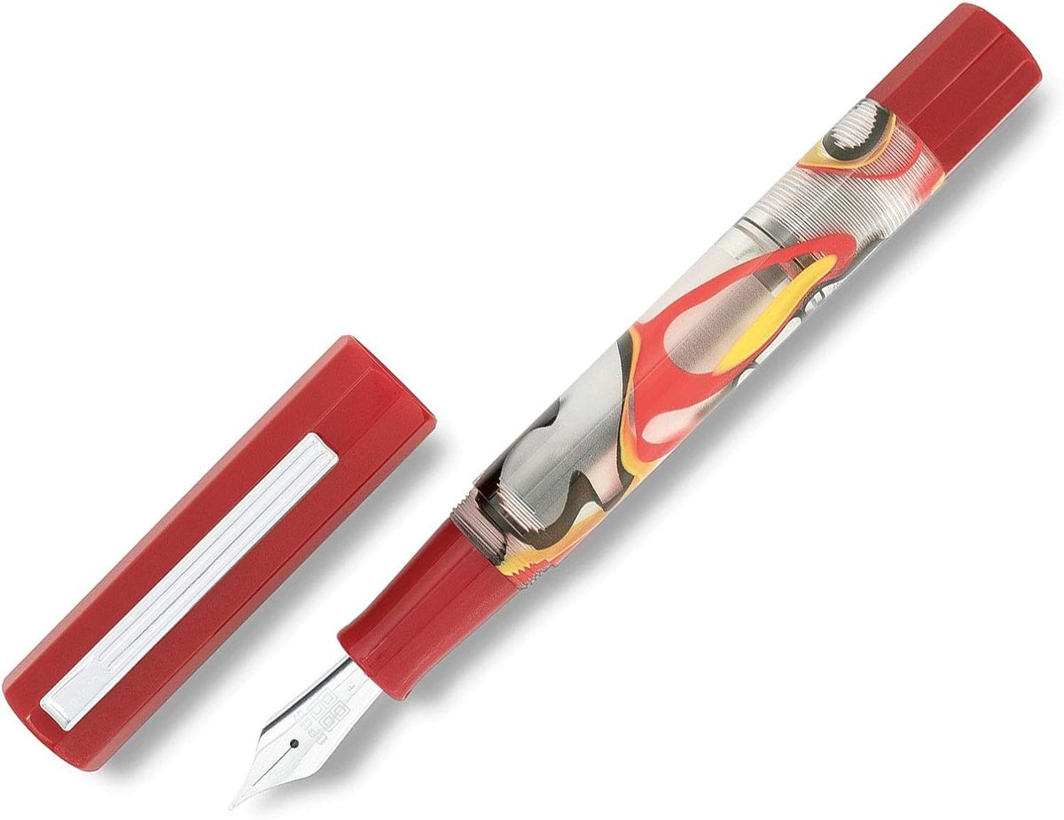 Vulpen M - Semi-transparant met rode kap - Ebonit afsluitventiel - Perfect voor dagelijks gebruik - ShopVlot