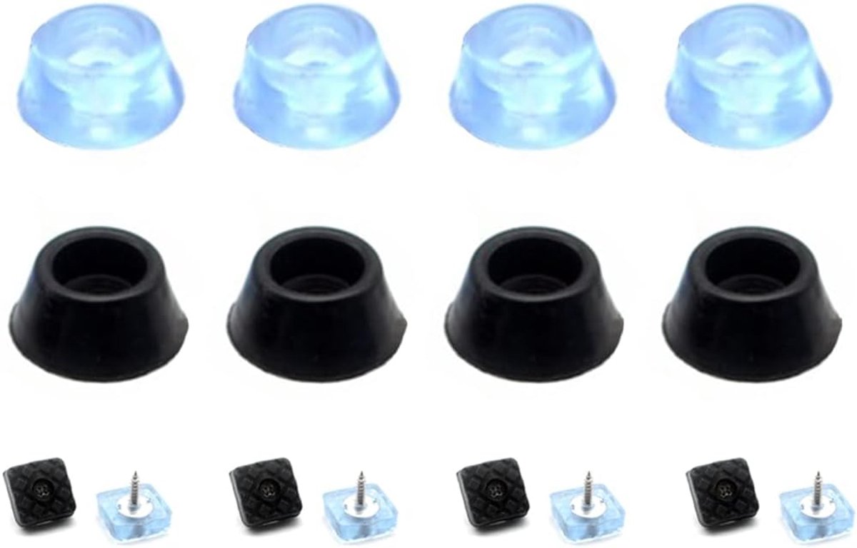 Rubber Legs 8 Pieces Rubber Chair Leg Caps Protective Caps Small Chair Caps with 8 Screws for Furniture Shelving - ShopVlot