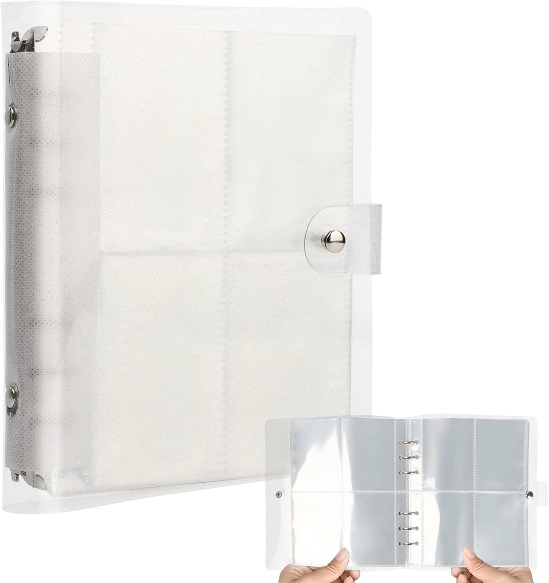 Kpop 200 Compartments, Mini Photo Card Holder, Book, Small Photo Card for Photo Collection, White - ShopVlot
