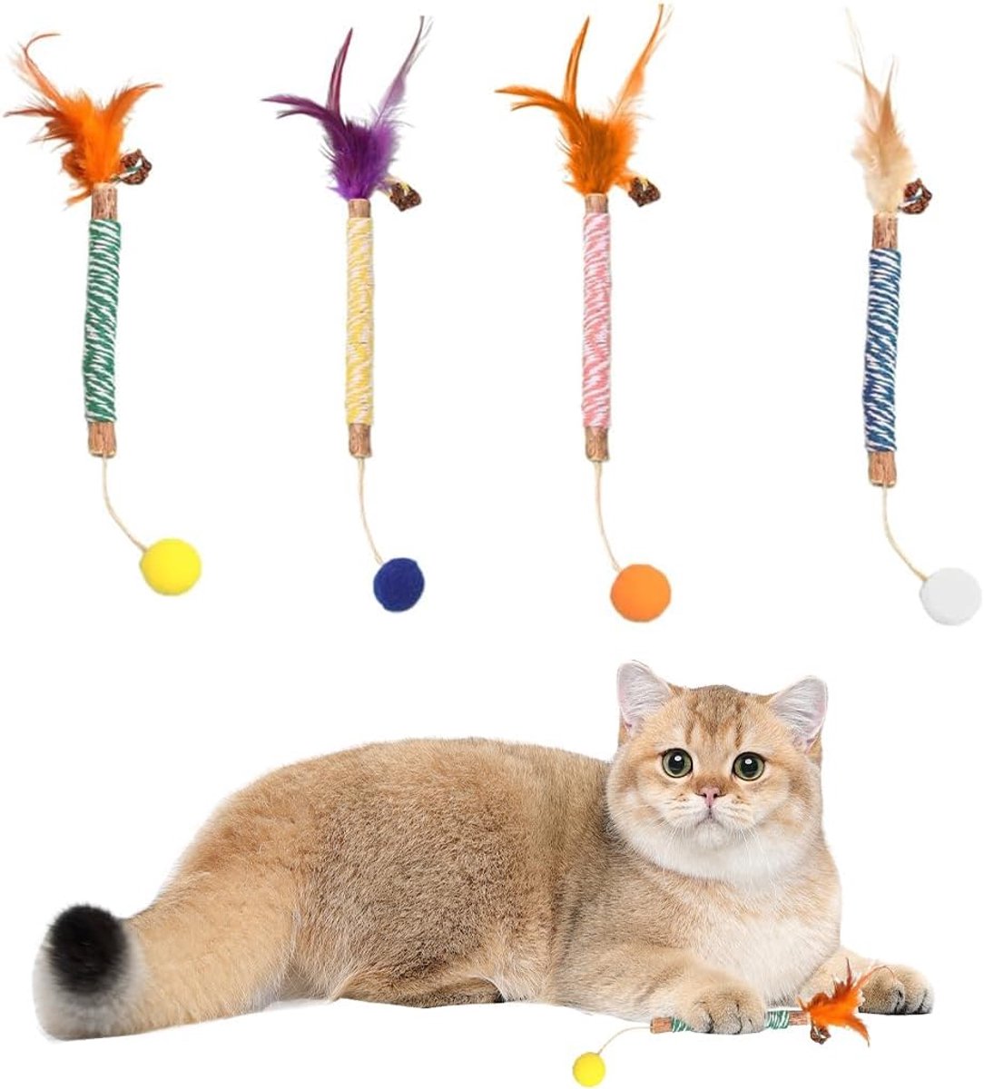 4pcs Cat Grass Sticks for Cats, Cat Tooth Care, Cat Sticks for Bad Breath Cats Healthy Dental Care, Cat Grass - ShopVlot