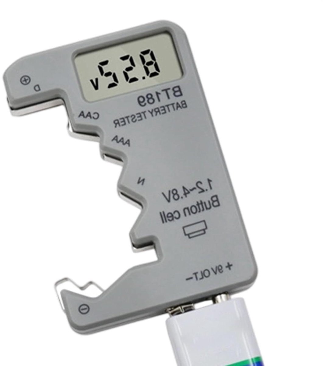 Batterijtester - Batterij Analysator - Energie Besparen - LED Display - 9.2 x 6.3 cm - Uniek Kenmerk