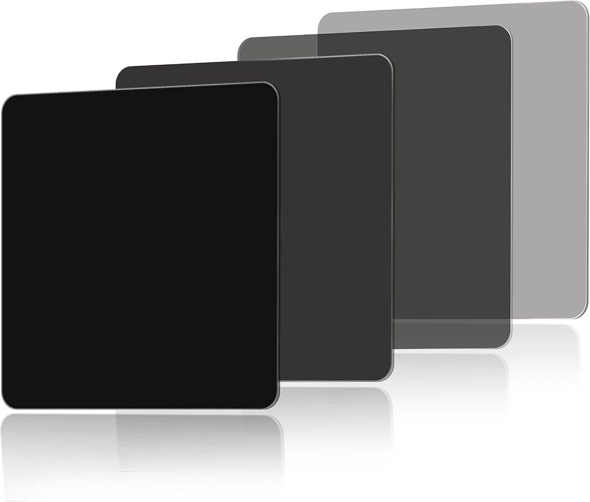 Hersmay 4 Pieces 4X4 ND Filter Matte Box Filters ND2/ND4/ND8/ND1000 100 x 100 mm Square Filter Grey Filter Multiple - ShopVlot